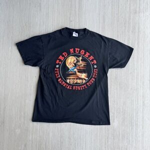 Vintage Hanes Ted Nugent 2001 FULL BLUNTAL NUGITY Tour Mens LRG  Concert Shirt
